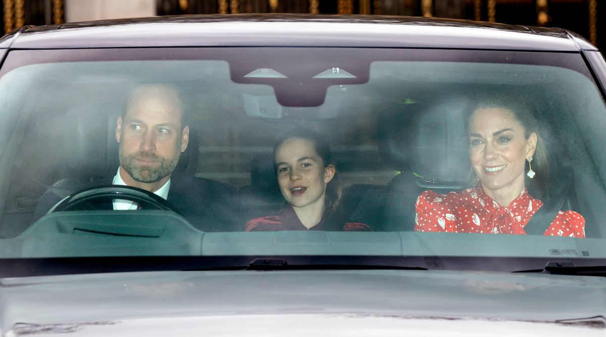 Prince William, Prince of Wales, Princess Charlotte of Wales and Catherine, Princess of Wales attend a Christmas Lunch for members of the Royal Family, hosted by King Charles III,