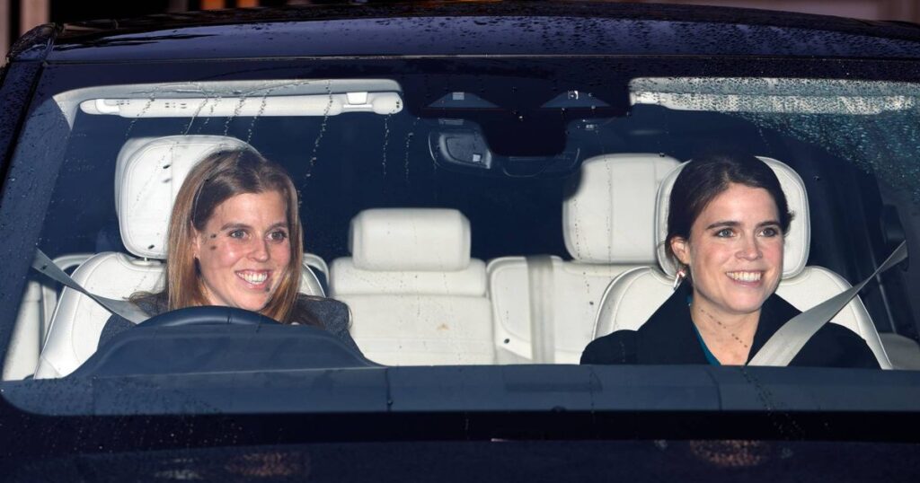 Beatrice and Eugenie all smiles as they arrive at Royal Family Christmas lunch despite Andrew absence Manchester Evening News