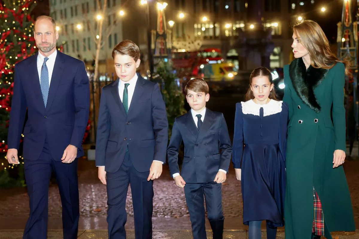 Prince William and Princess Kate with their three children at the 'Together At Christmas' Carol Service