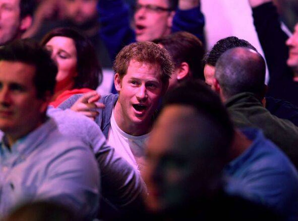 Prince Harry in the crowd at Alexandra Palace