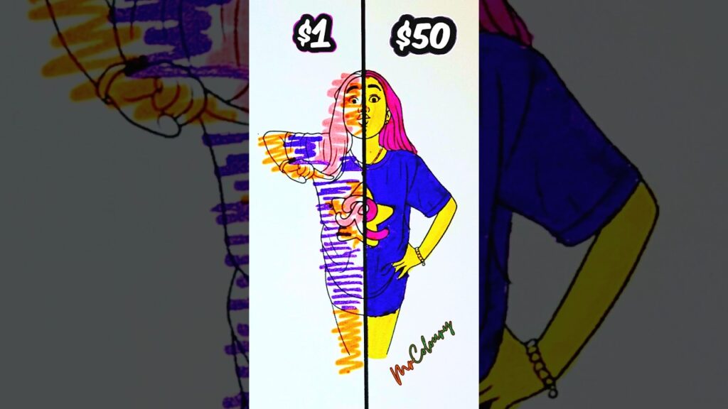 Selena Gomez Drawing 😍✨ ll $1 Vs $50 ll #shorts #art #colormixingmagic #mrcoloury