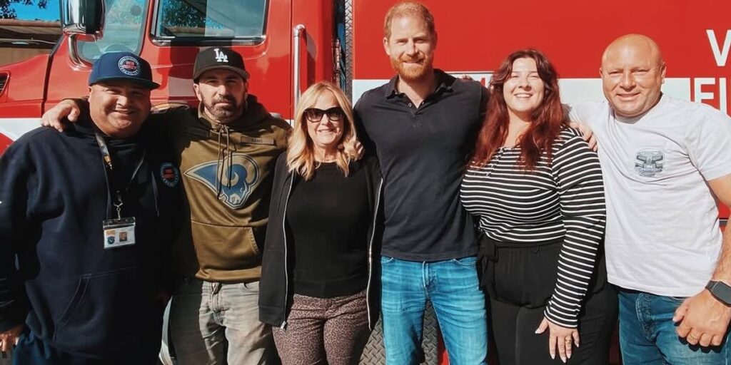 Prince Harry meets formerly incarcerated firefighters in California
