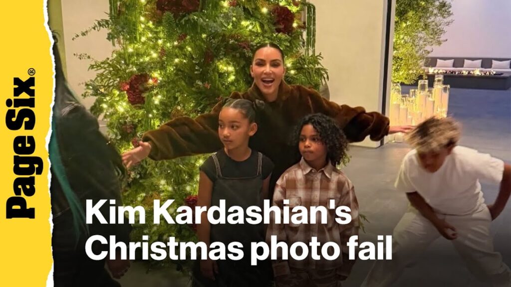 Kim Kardashian fails to wrangle all four kids into family Christmas photo