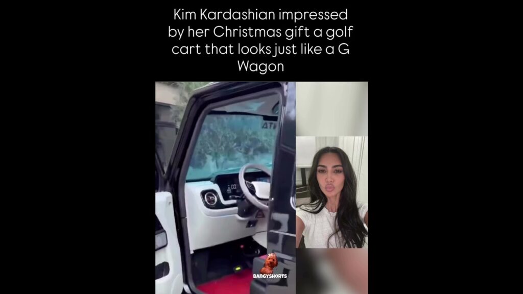 Kim Kardashian impressed by her Christmas gift a golf cart that looks just like a G Wagon