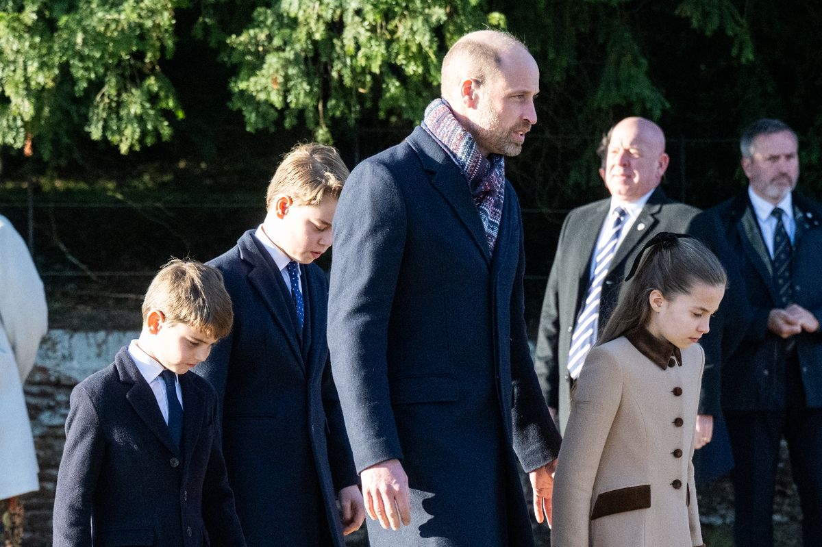 William and Kate with their children go to greet the Sandringham crowds