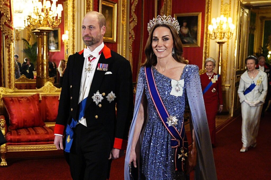 The Prince and Princess of Wales attend a state banquet for the visiting President of Germany at Windsor Castle on December 3, 2025 (Aaron Chown/PA Images/Alamy)
