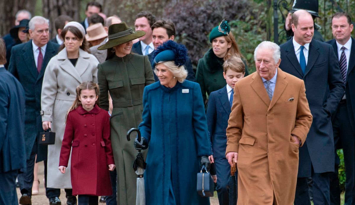 Royal family walking to church on Christmas Day