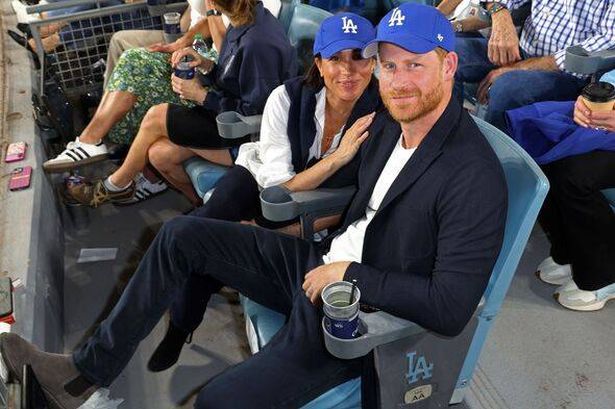 Harry and Meghan at an MLB game 