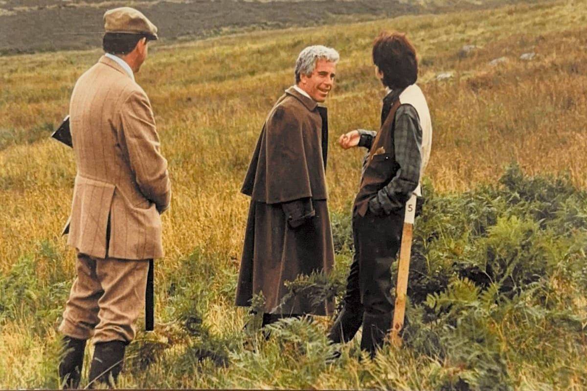 Andrew Mountbatten-Windsor is pictured with Jeffrey Epstein and Ghislaine Maxwell shooting on the heathlands of Balmoral in the latest batch of files into the late financier