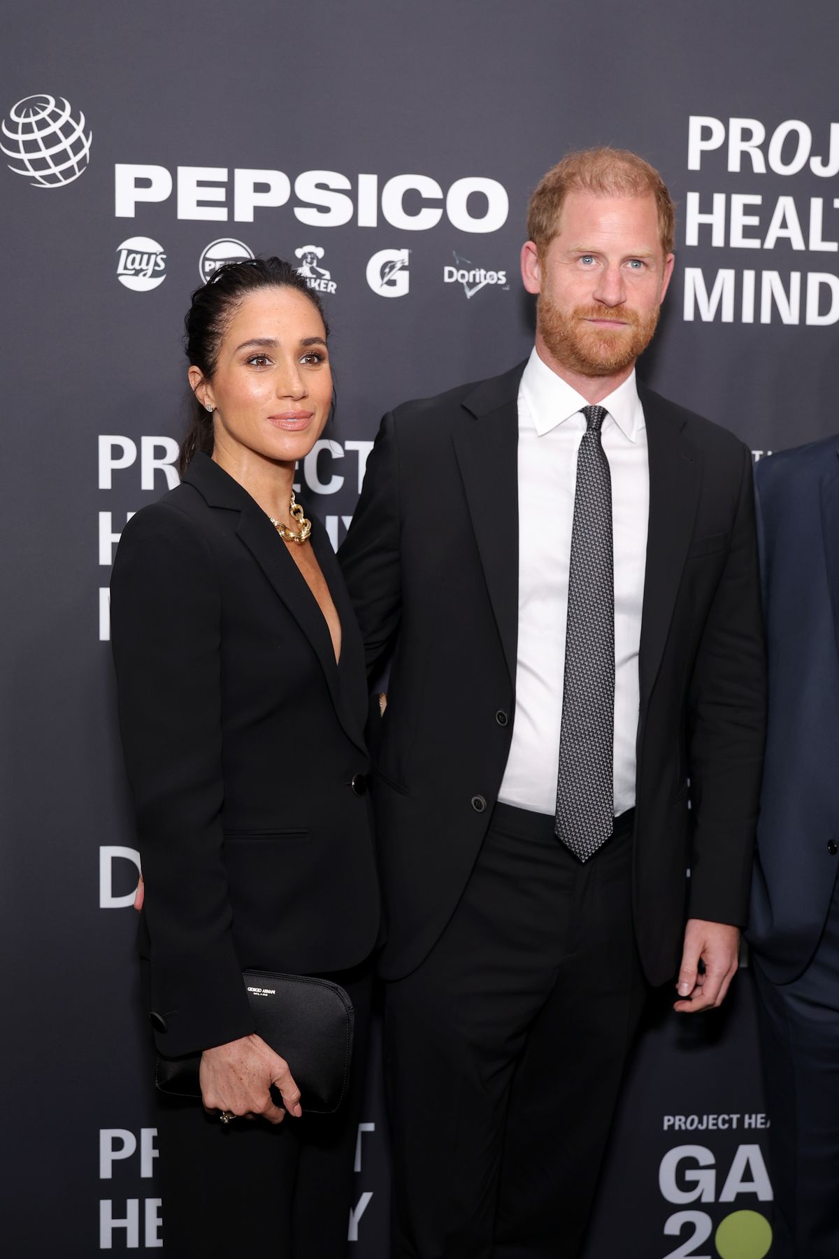 Meghan, Duchess of Sussex and Prince Harry, Duke of Sussex attend the Project Healthy Minds 3rd Annual Gala at Spring Studios on October 09, 2025 in New York City.