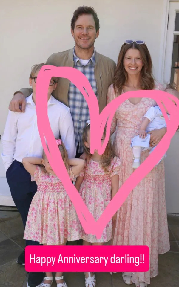 Chris Pratt/Instagram Chris Pratt and Katherine Schwarzenegger with their four children via Instagram