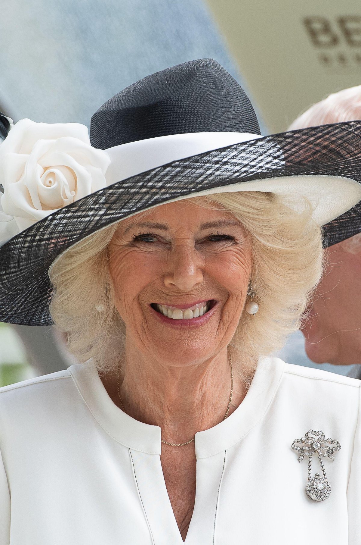 Queen Camilla attends the races at Royal Ascot on June 21, 2025 (Maureen McLean/Alamy)