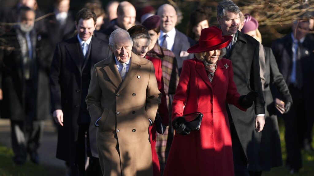 King Charles and Queen Camilla lead the royal arrivals for the Christmas Day church service at Sandringham