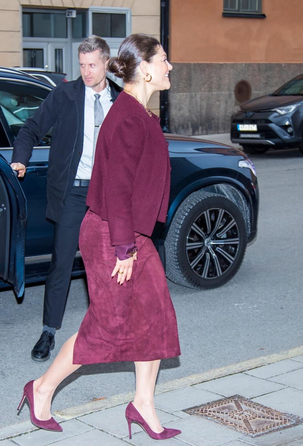 Princess Victoria in Burgundy at the "Heja Speciell-dagen" Sweden's annual conference to raise the issue of an active and healthy life for people with a disability.