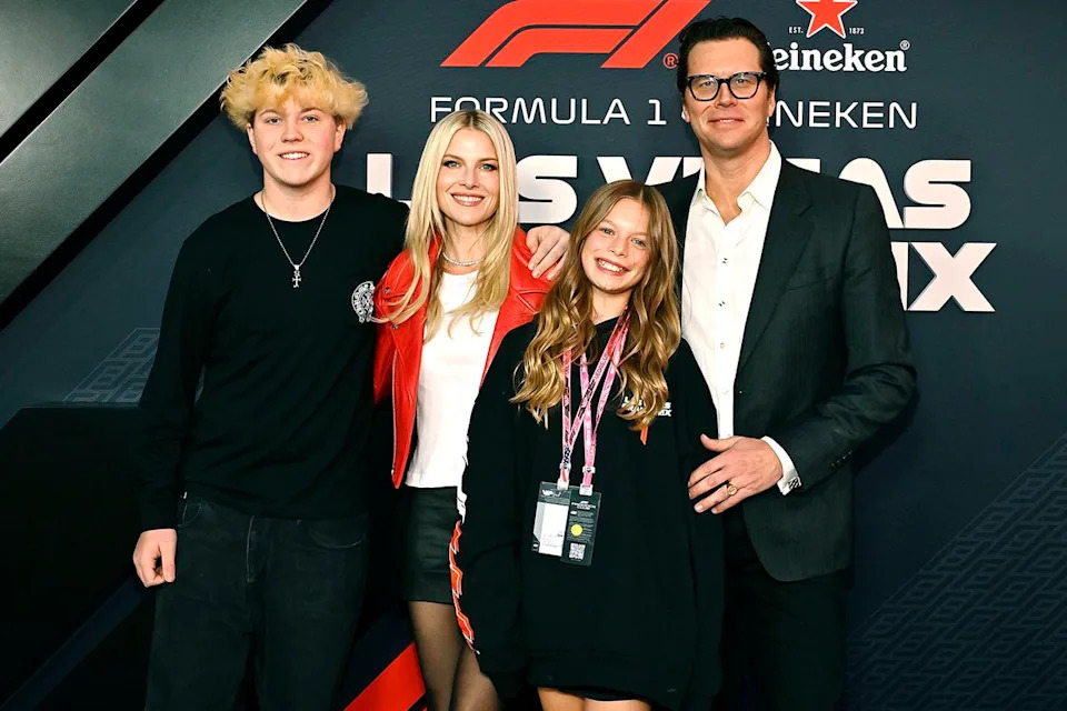 David Becker - Formula 1/Formula 1 via Getty Ali Larter and Hayes MacArthur with their children, Theodore and Vivienne, at the F1 Las Vegas Grand Prix on Nov. 22, 2025