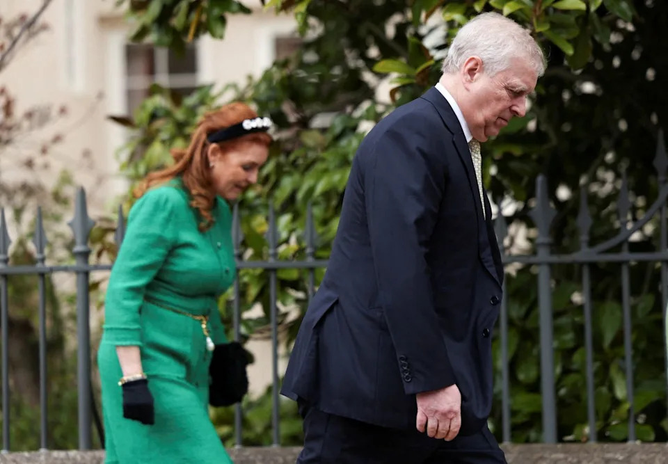 Getty Sarah Ferguson and Ex-Prince Andrew on March 31, 2024