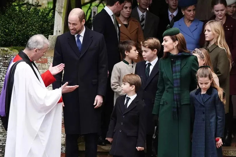 The Royal family leave St Mary Magdalene Church