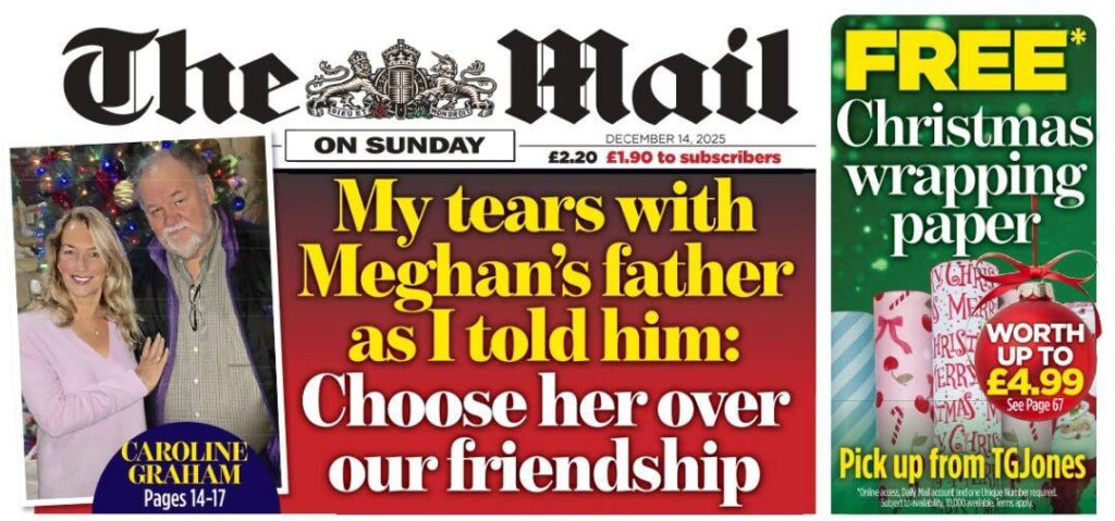 Tomorrow’s Mail on Sunday headline….