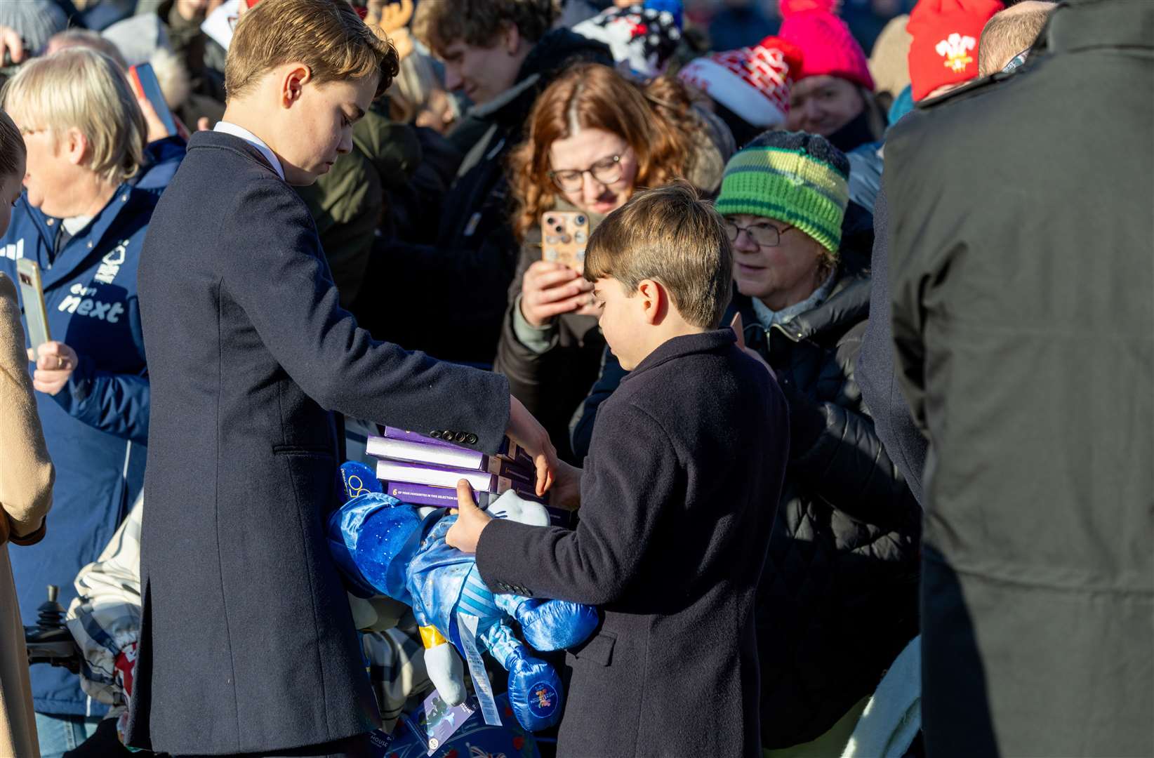 PIC BY GEOFF ROBINSON PHOTOGRAPHY 07976 880732. Picture dated December 25th shows the Royal Family attending Christmas morning service at St Mary Magdalene church in Sandringham. Picture shows Prince George, Prince Louis