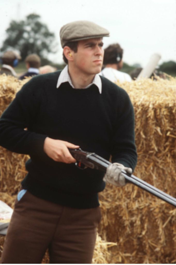 Andrew Mountbatten-Windsor holding a shotgun during a clay pigeon shoot