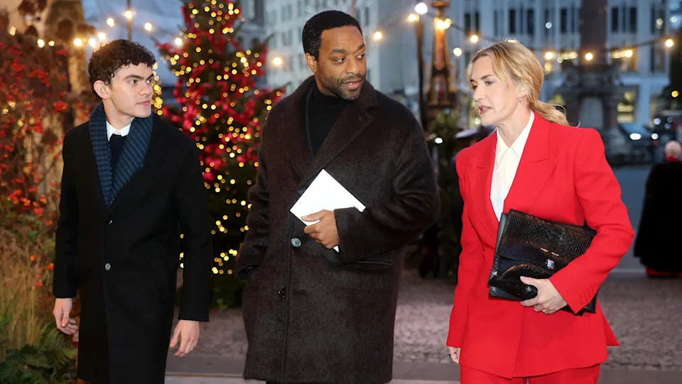 (left-right) Joe Locke, Chiwetel Ejiofor and Kate Winslet attend the Together At Christmas carol service at Westminster Abbey<span> Credit: PA</span>