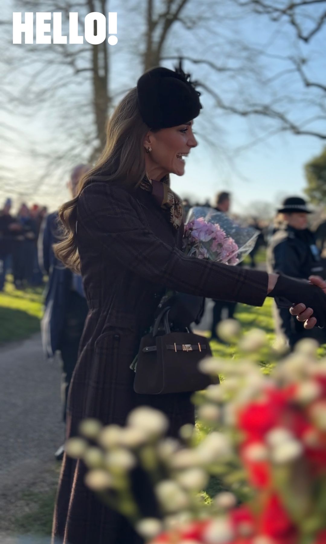 The Princess of Wales greeted members of the public after the service