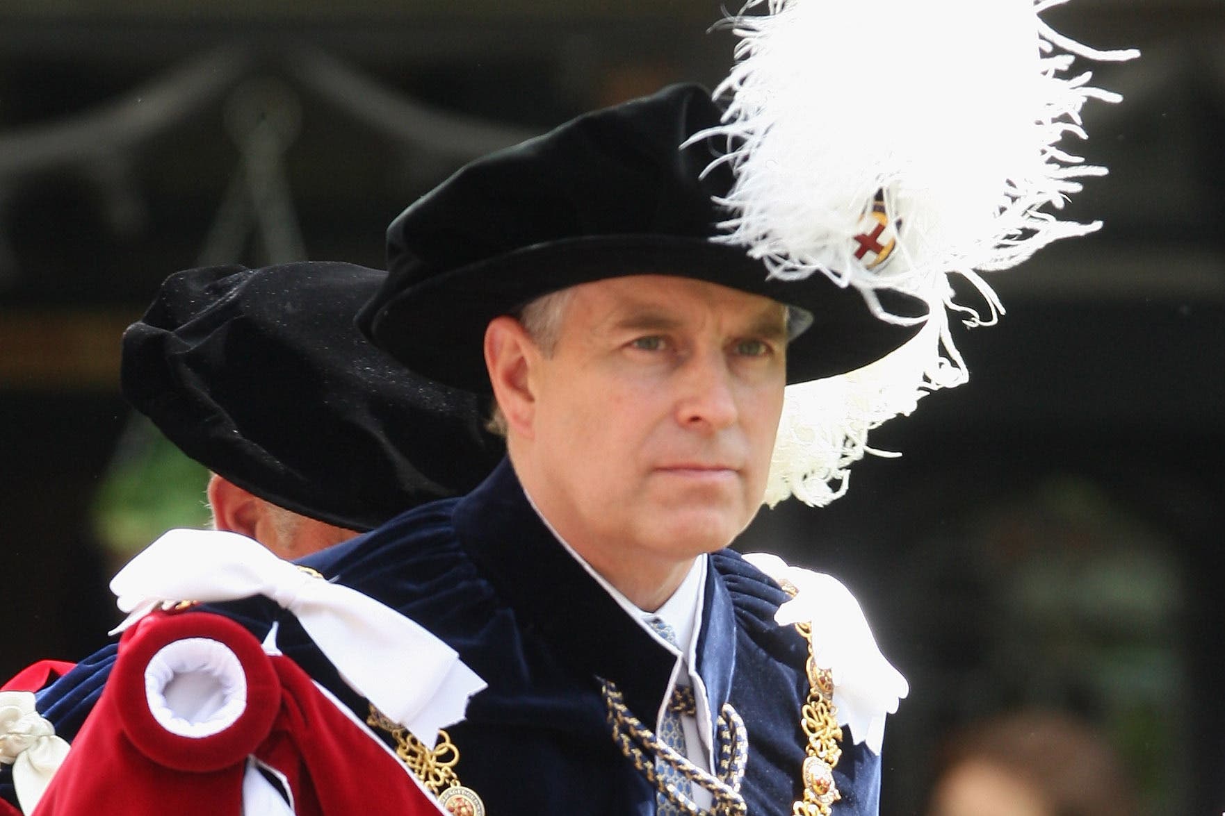 The then Duke of York takes part in a previous Order of the Garter procession
