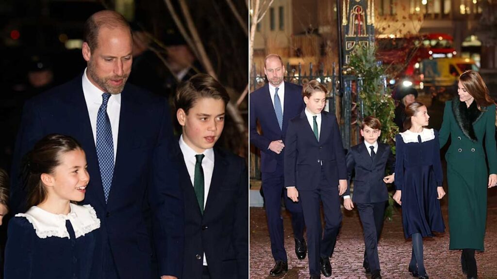 Prince George, Princess Charlotte and Prince Louis are Kate's perfect little helpers at carol service