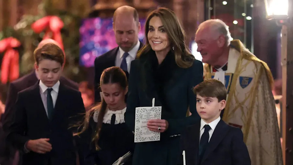 Kate Middleton and her family at the Christmas carol service