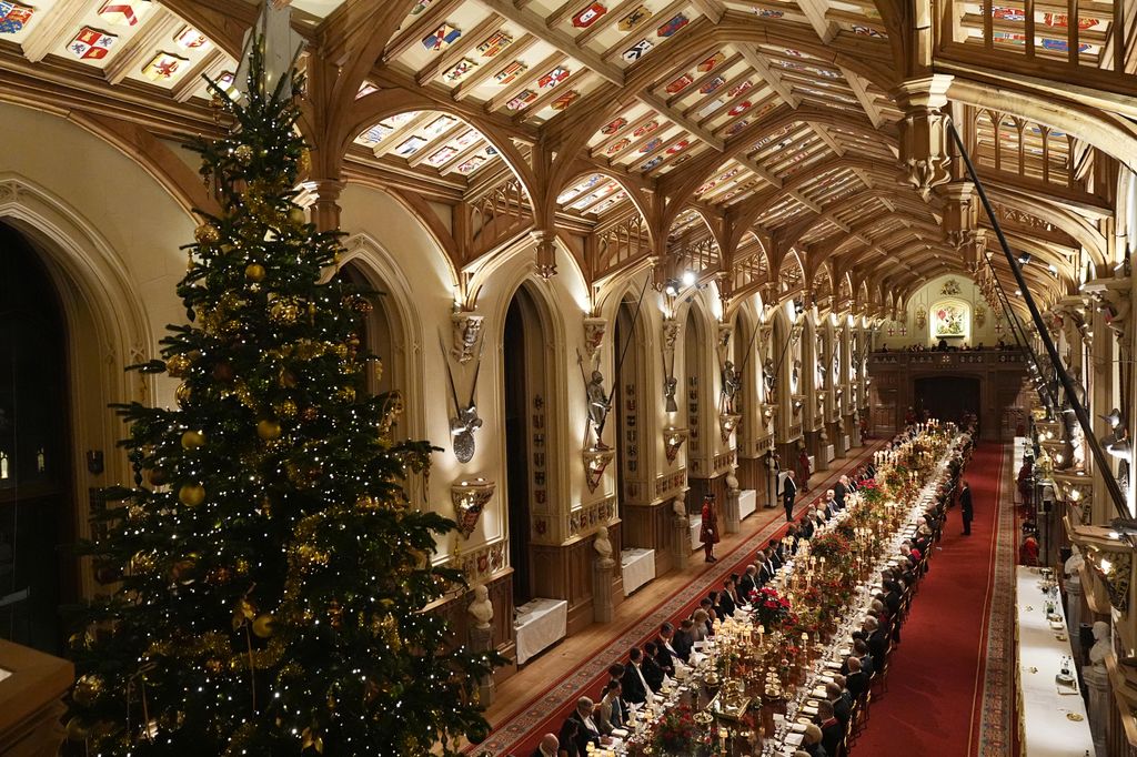 Inside Windsor Castle, on December 3, 2025, for the State Banquet