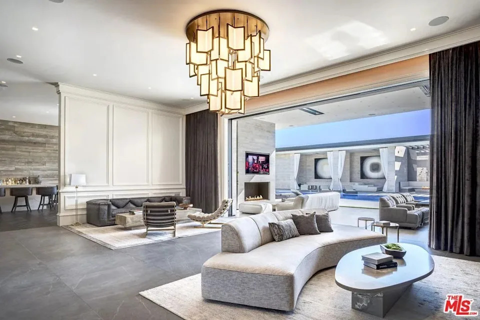 A chandelier in Kylie Jenner's California home in Holmby Hills