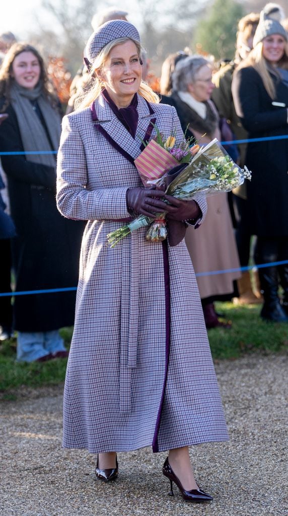 Sophie, Duchess of Edinburgh, looked stylish in burgundy