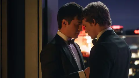 Sky Connor Storrie and Hudson Williams star in Heated Rivalry