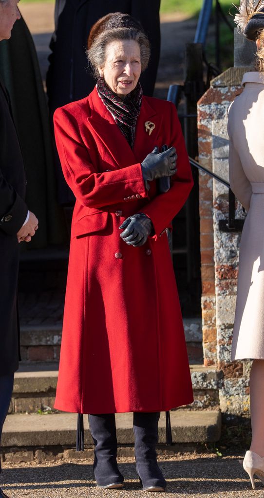 Princess Anne, Princess Royal attends the Christmas Morning Service at St Mary Magdalene Church for Christmas 2025