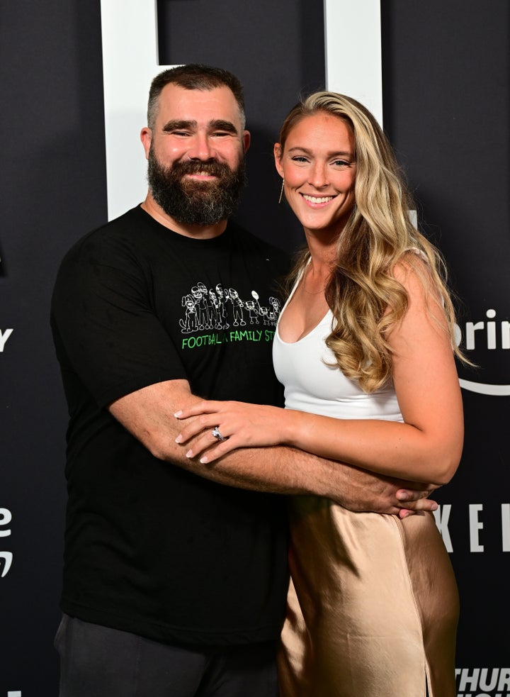 Kylie pictured with her husband, former NFL player Jason Kelce. 