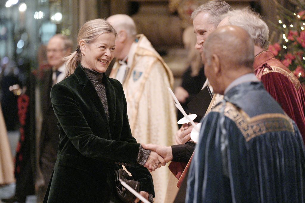 Lady Helen Taylor shaking hands at Westminster Abbey