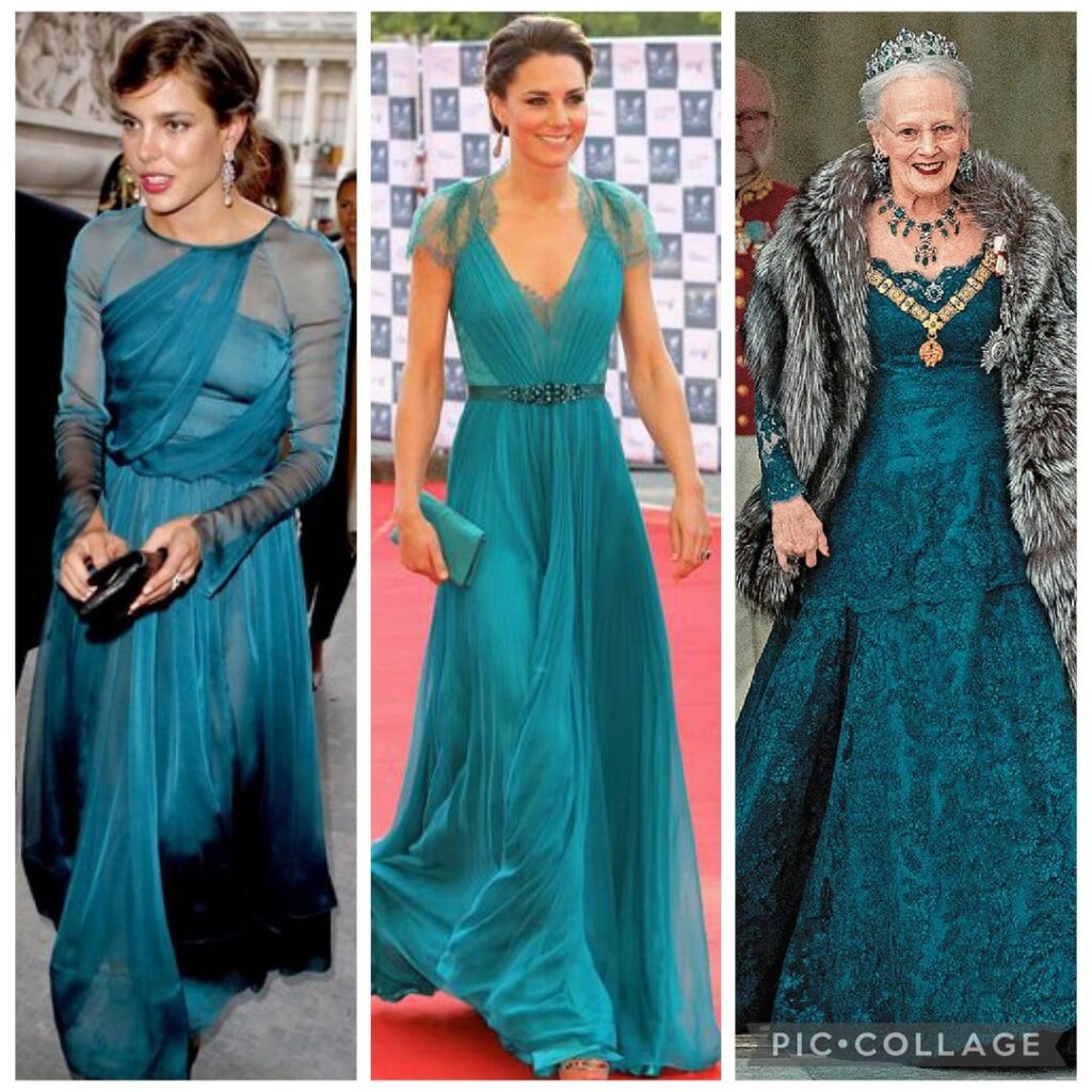 Who wears it best? Royals in turquoises, teals and aqua.