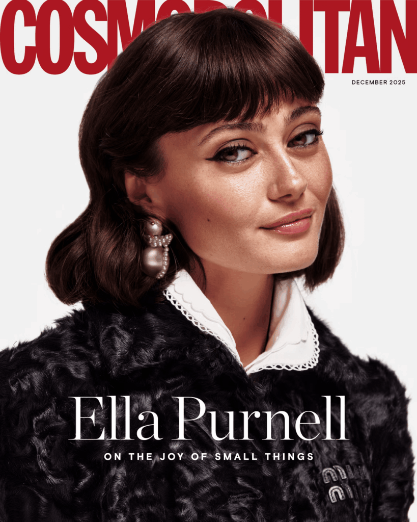 Ella Purnell photographed by Ryan Saradjola and styled by Rebecca Jane Hill for for Cosmopolitan UK (December 2025)