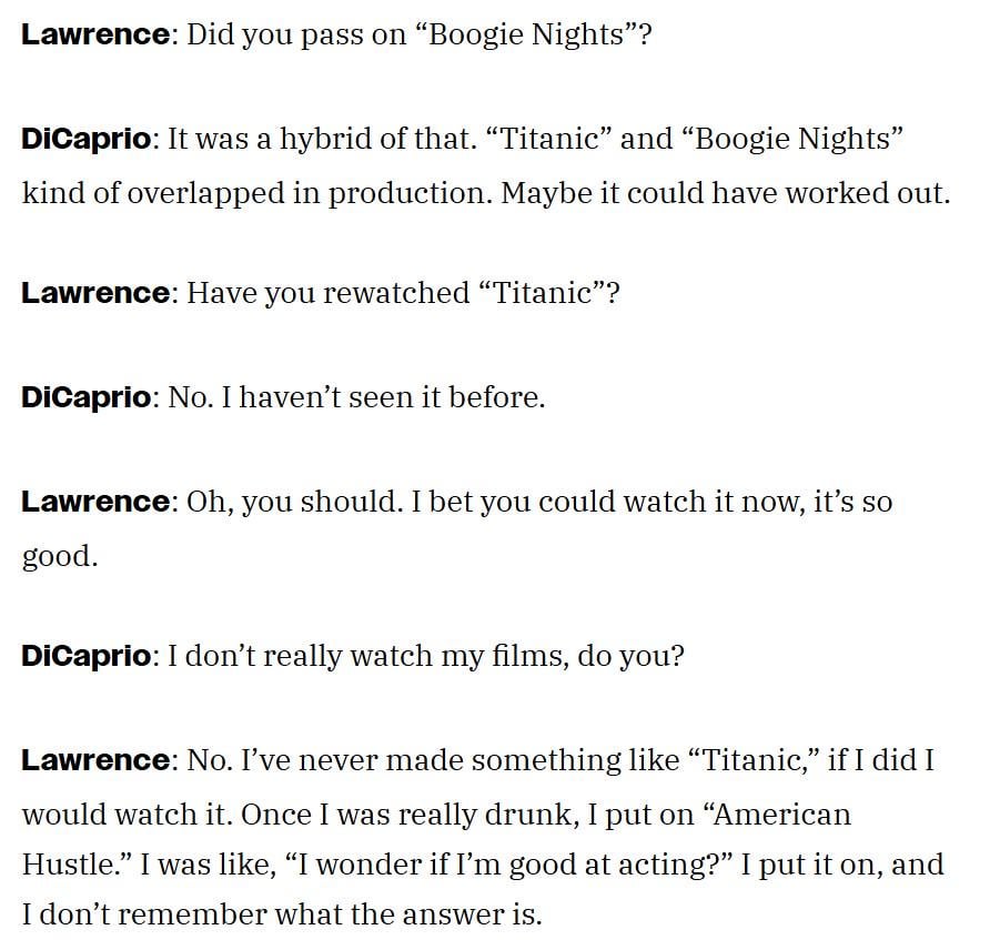 Leonardo DiCaprio hasn't seen 'Titanic'