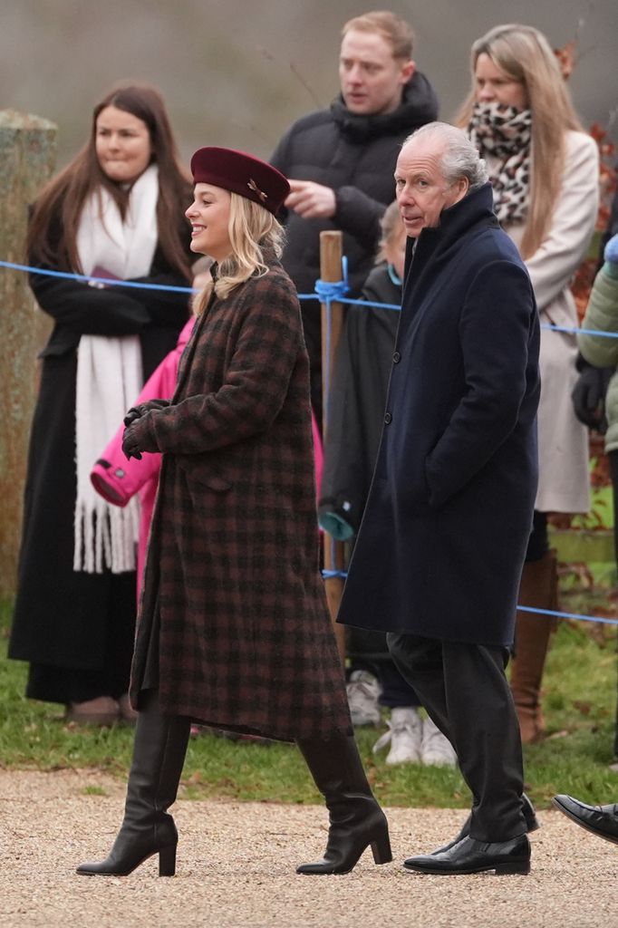 David Armstrong-Jones, 2nd Earl of Snowdon (right) and his daughter Lady Margarita Armstrong-Jones walking to church in coats