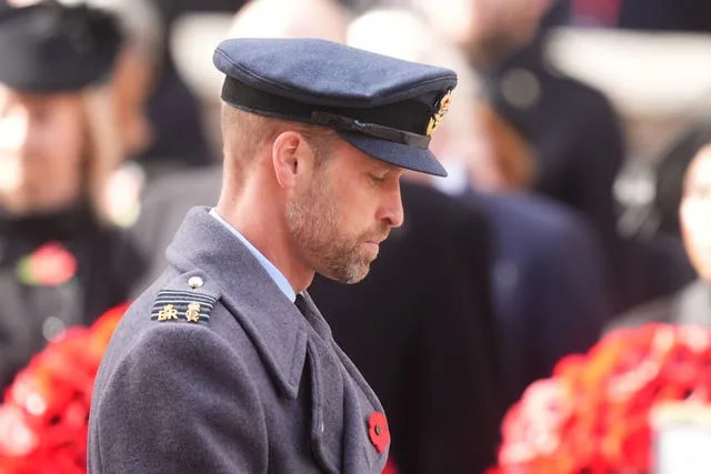 The Prince of Wales paying respect at the Cenotaph