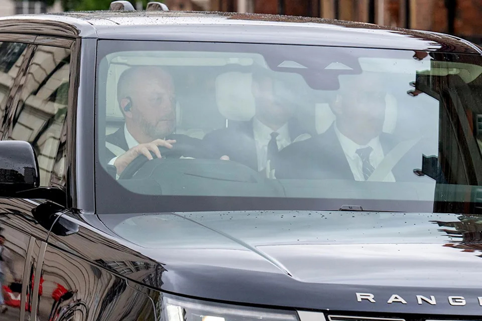 Ben Montgomery/Getty Prince Harry arriving at his father King Charles' London residence, Clarence House, on Sept. 10, 2025