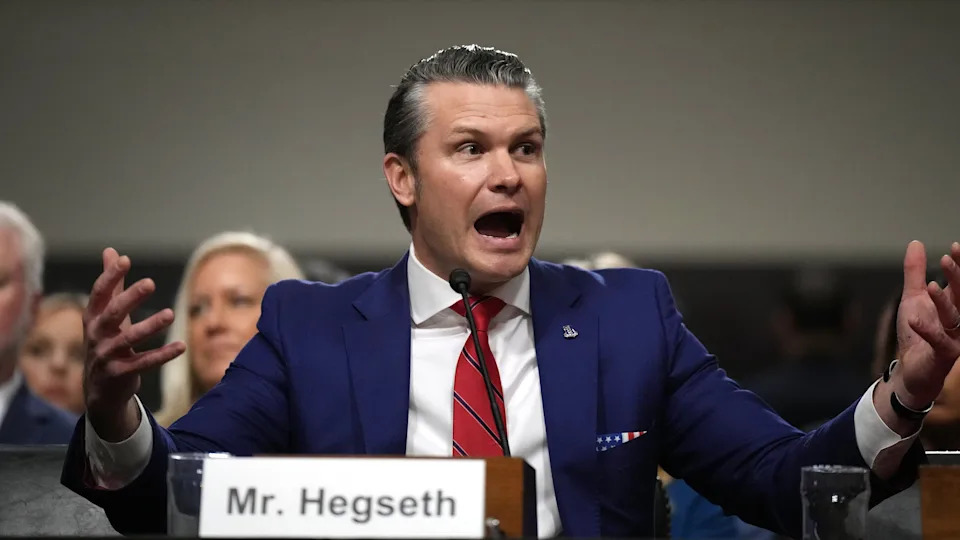U.S. President-elect Donald Trump's nominee for Secretary of Defense Pete Hegseth testifies during his Senate Armed Services confirmation hearing on Capitol Hill on January 14, 2025 in Washington, DC. / Andrew Harnik / Getty Images