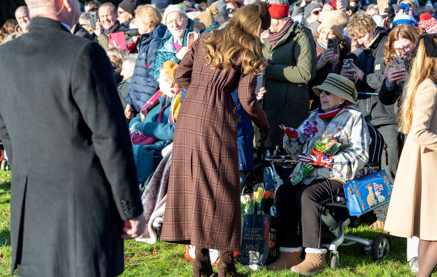 PIC BY GEOFF ROBINSON PHOTOGRAPHY 07976 880732. Picture dated December 25th shows the Royal Family attending Christmas morning service at St Mary Magdalene church in Sandringham. Picture shows Catherine, Princess of Wales .