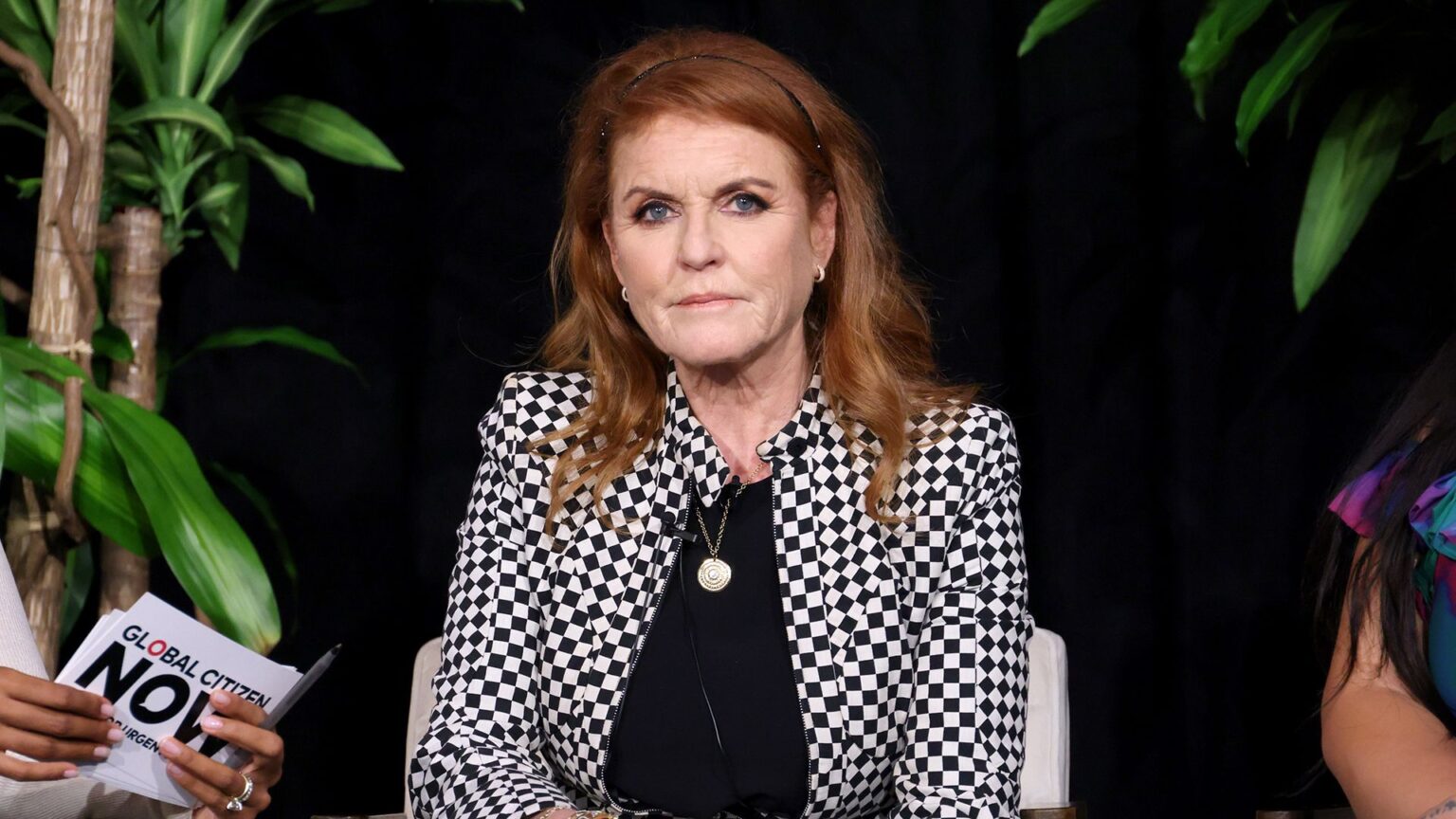 NEW YORK, NEW YORK - SEPTEMBER 25: Sarah Ferguson, Duchess of Yorks speaks during the Climate Solidarity in the Commonwealth panel at Global Citizen NOW: Health and Climate Financing Sessions - The Urgent Need for Action at Guastavino's on September 25, 2024 in New York City. (Photo by Rob Kim/Getty Images for Global Citizen)