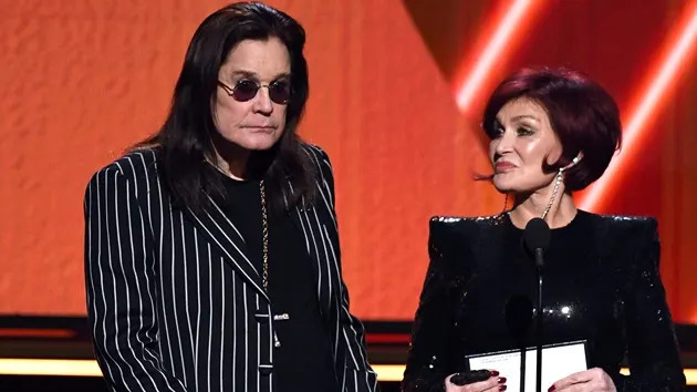 Ozzy Osbourne and Sharon Osbourne speak onstage during the 62nd Annual GRAMMY Awards at STAPLES Center on January 26, 2020 in Los Angeles, California. (Kevin Winter/Getty Images for The Recording Academy)
