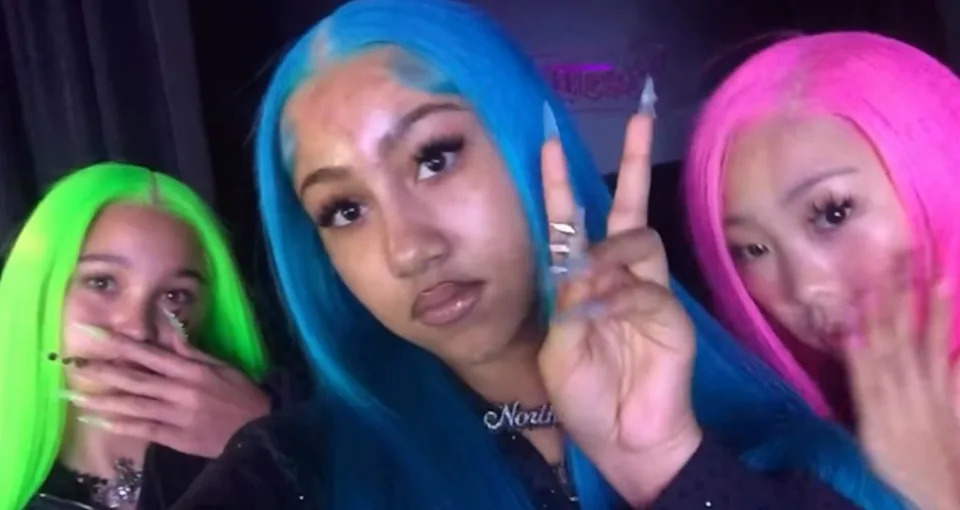 She launched the new page with a blurry snapshot of herself as well as a couple posts to her Instagram Stories showing off her long nails and blue hair. Instagram/@northwest