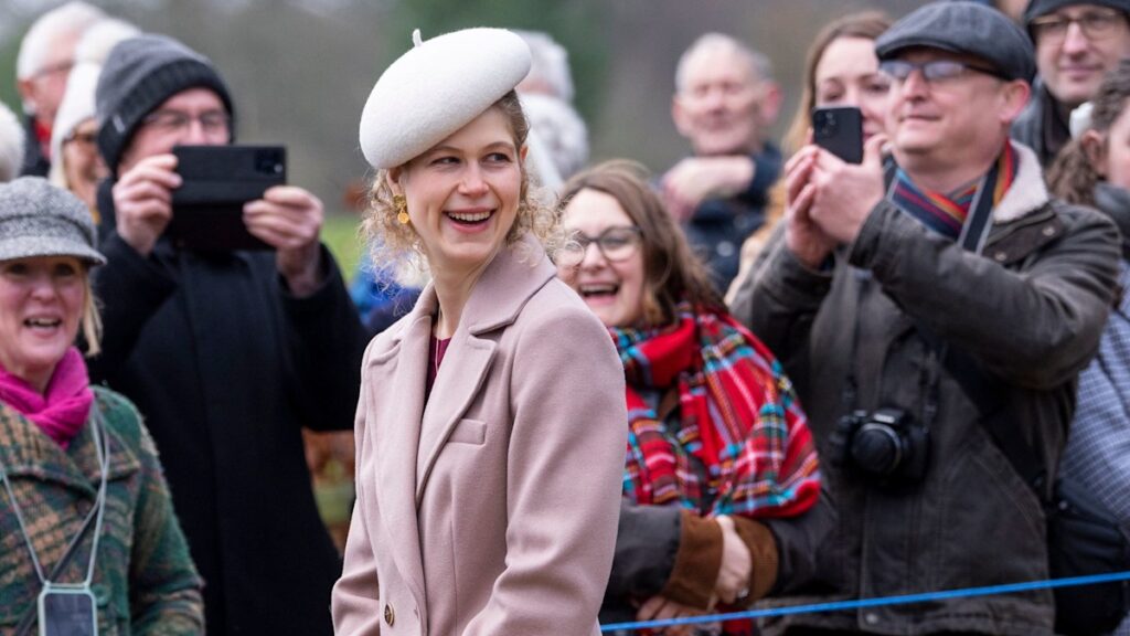Lady Louise Windsor dons 'unique' sugarplum pink for royal family's festive lunch