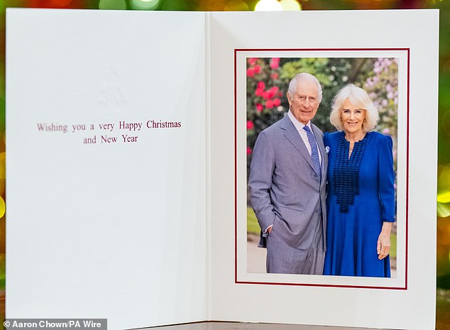 In 2024, the monarch's royal Christmas card was also captured in April - with the bright foliage behind the royal couple seen in bloom and featured vibrant pink and purple flowers