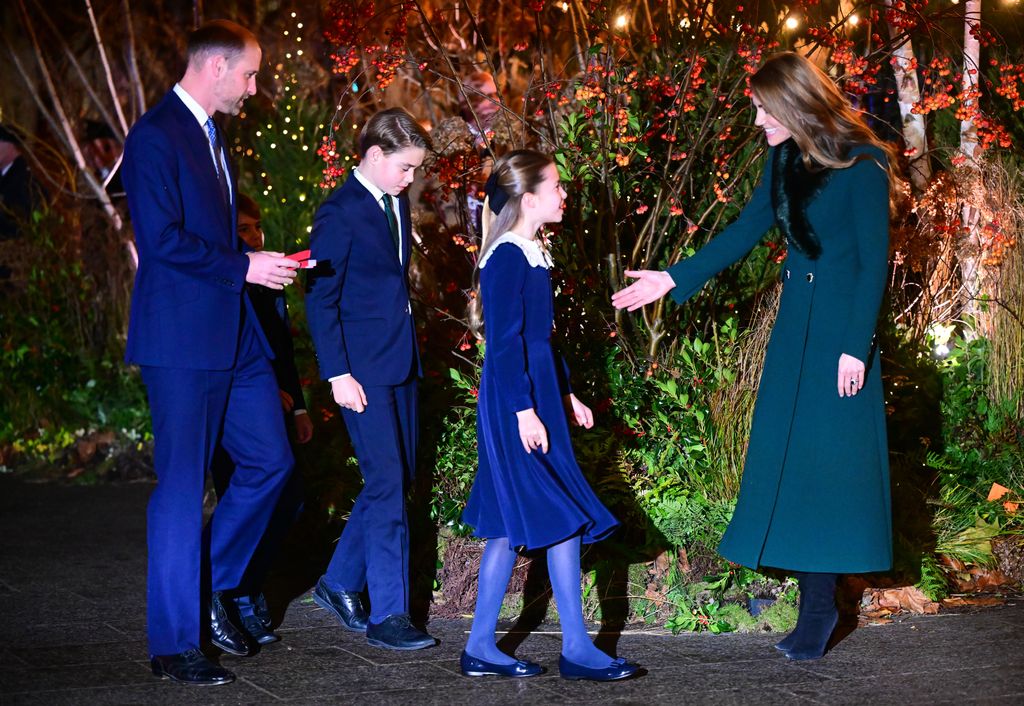 Prince William, Prince George, Princess Charlotte and the Princess of Wales at the Together at Christmas Carol Service
